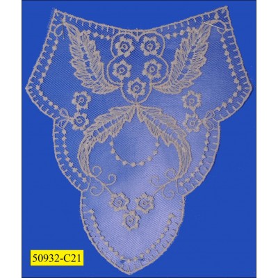 6" embroidered Tulle lace Applique 
