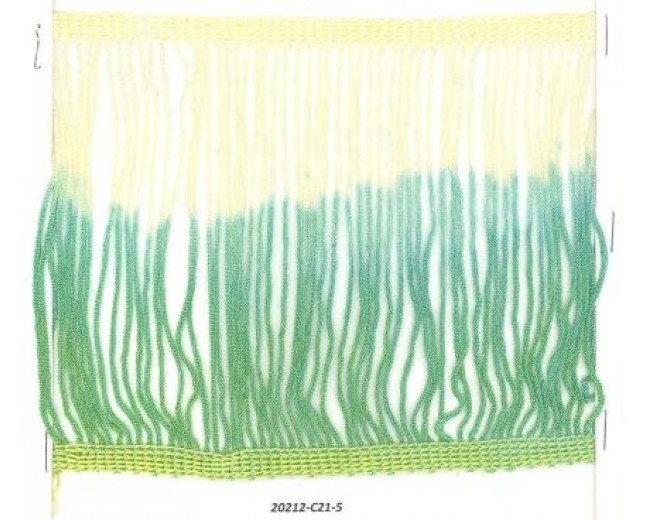 5 1/2Chainette Fringe 2 tone both end header Yellow/Green