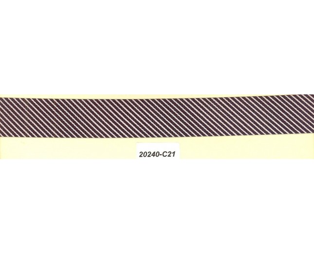 20mm Striped Satin Binding BLACK/WHITE