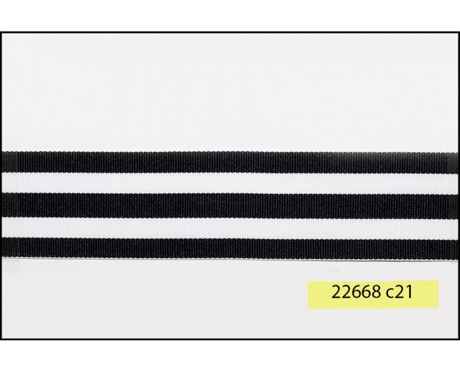 1 1/2" 5Poly stripes-3blk & 2White