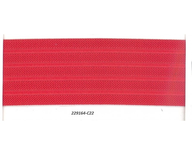 Elastic ribbed  5 lines 2 1/4" Red
