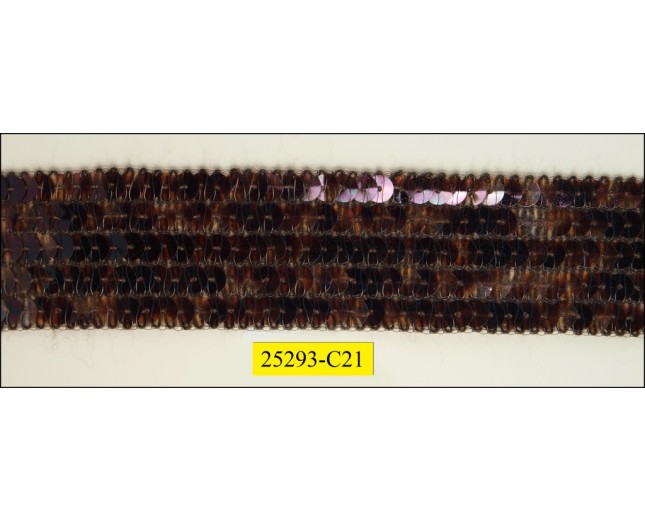 Braid 5 Rows Plastic Sequins (6mm), 1 5/16" Brown and Beige