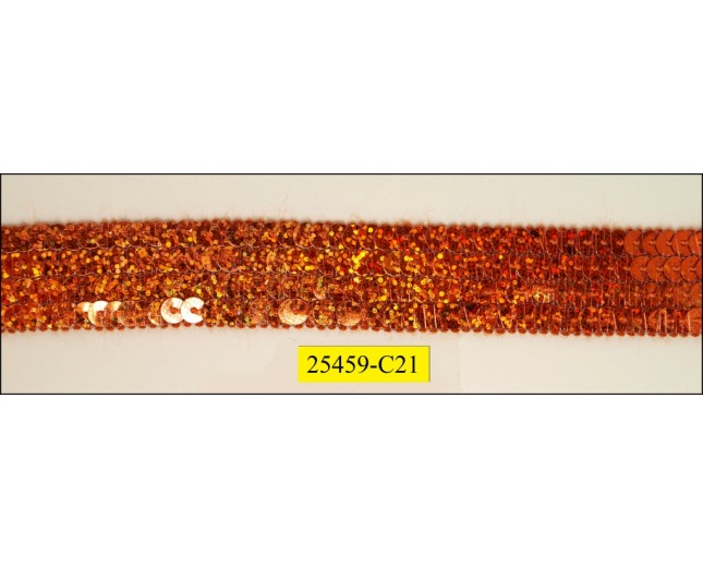 Sequin Band 3/4" Orange and Irredesent