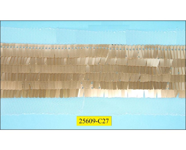 Mesh with 6 rows plastic 2 1/2" mat gold