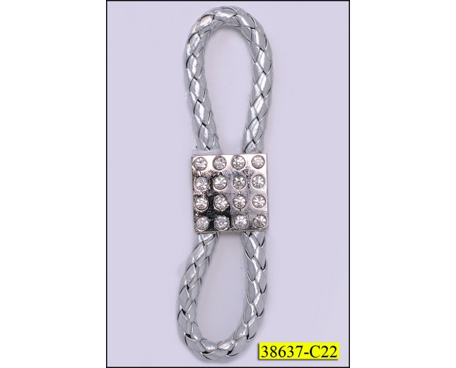 Buckles loop with square stones Silver
