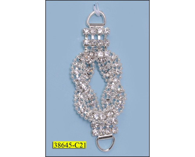 Rhinestone Strap with Ring 3 1/4" Nickel and Clear