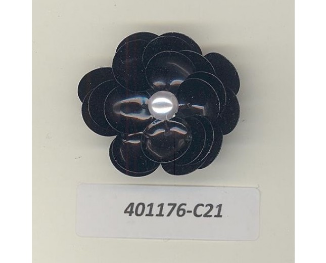 Ivory/Black Flower 