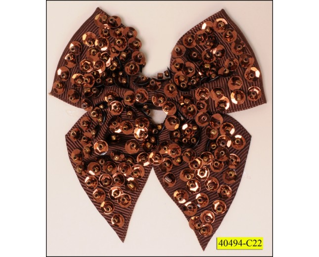 Applique Bow with Sequins 3" x3 1/2"