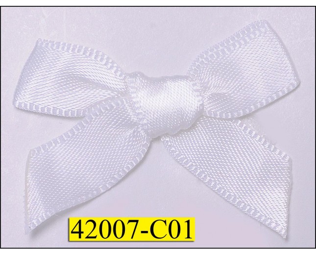 1/3"  White Ribbon Bow with 1 1/2" span