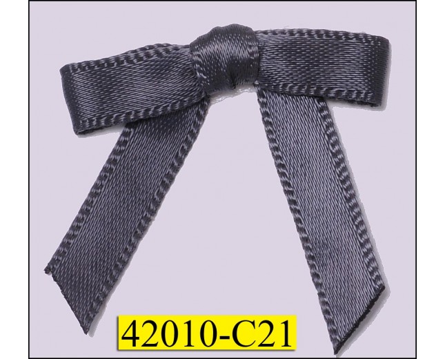 1/4" Grey Satin Bow  with 1 1/4" span