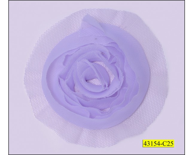 Flower Chiffon Circular with 1/2" mesh Around 3"