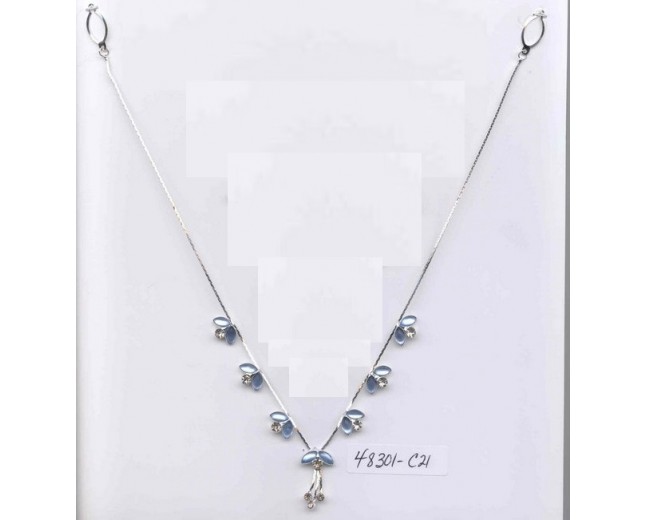 Silver / Blue stones and Rhinestones necklace only