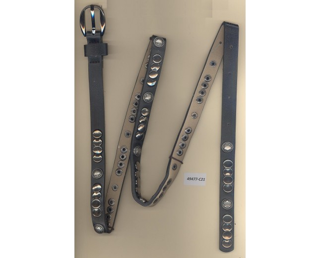 Belt Leather w/2 kind of studs41" Black/Gunmetal