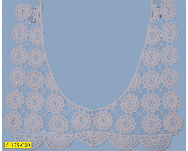 Collar Applique Crochet Floral 13"x12 3/4" Off-White