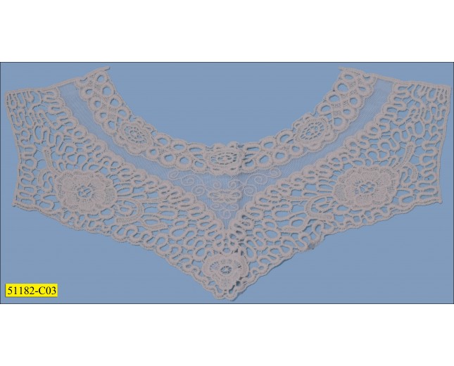 Collar Applique Guipure with Mesh 15 1/4"x 9 1/4" Ivory