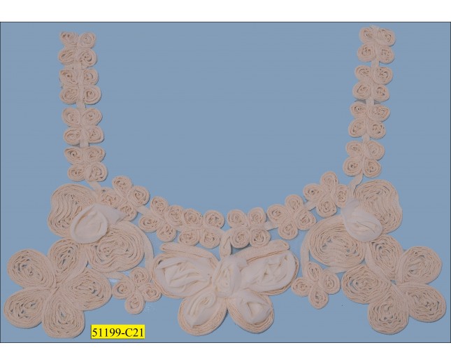 Collar Applique Butterfly with Chiffon and Stone 14"x10 7/8" 