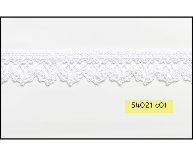 3/4" White stretch scallopped crochet lace