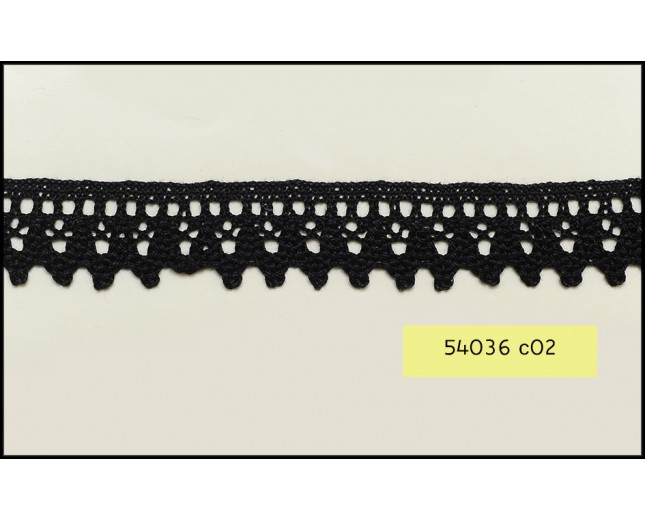 22mm Black Crochet Lace