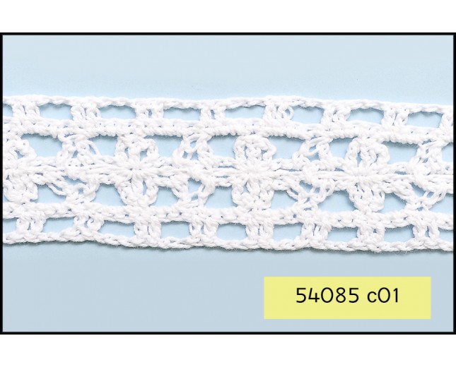 Crochet Cotton Lace  1 1/2" White