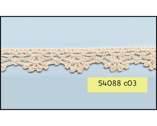 Crochet Cotton Scalloped Lace 1" Natural