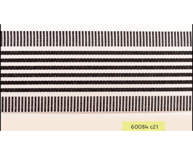 Grosgrain Stripes 2" White/Black