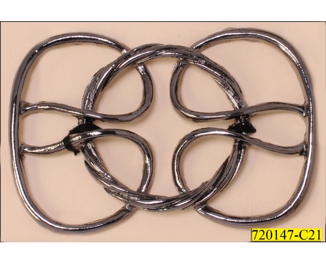 Buckle metal Circle in the center 3" x 2"Gunmetal