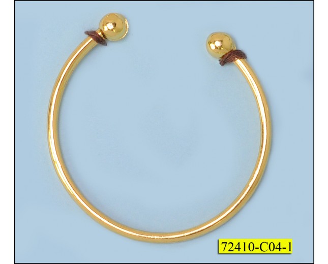 Ring metal with 2 balls at the ends Gold