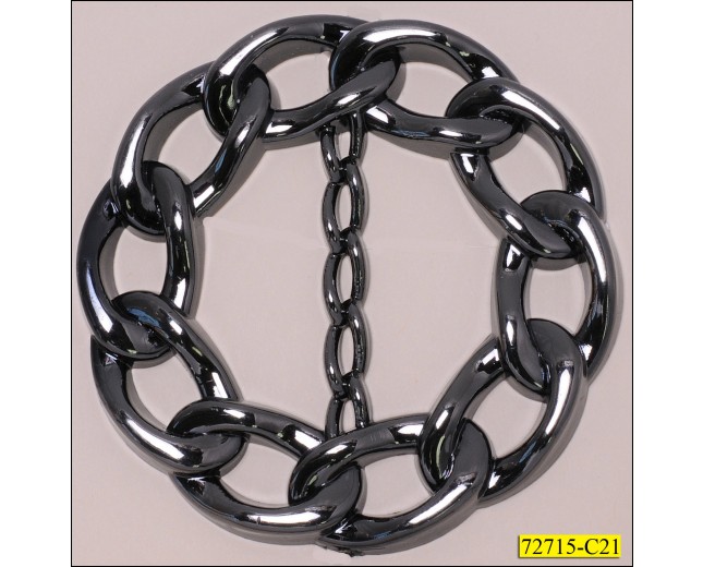 Buckle Chain Plastic Round Inner Diameter 1 5/8" Gunmetal