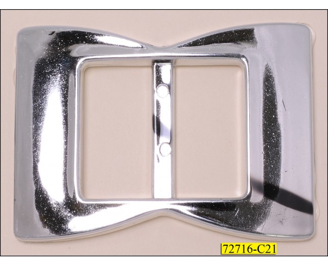 Buckle Rectangle with Bar no Prong Inner Diameter 1 1/4" Silver
