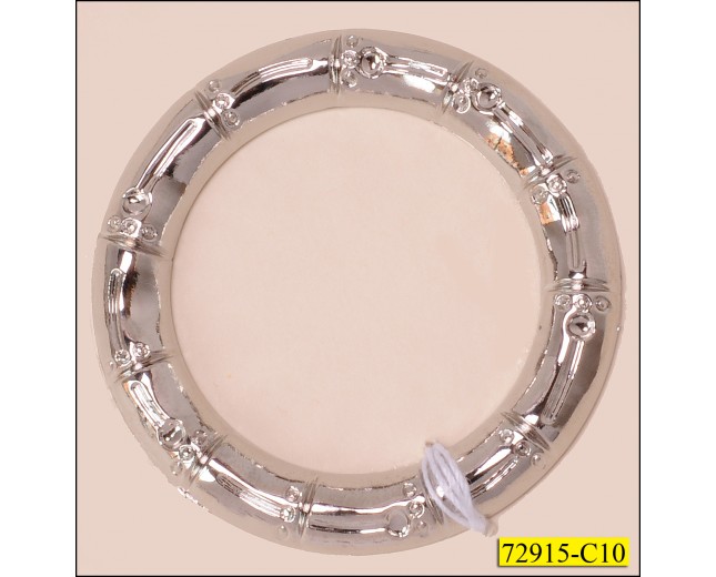 Ring Metal Bamboo Pattern Inner Diameter 1 3/8" Silver