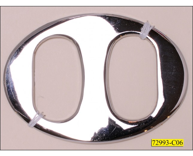 Buckle Metal Oval Concave Inner Diameter 1 1/2" Silver