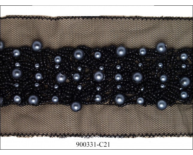 Chiffon with stones and beads Black