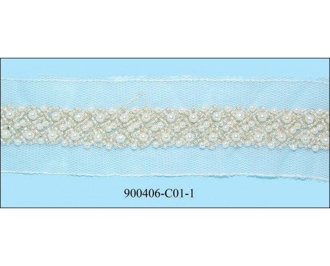 Pearl flower tape 18mm on mesh