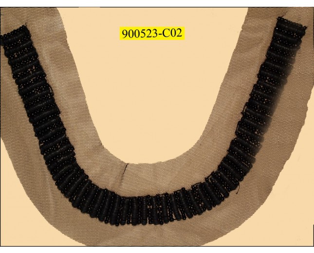 Collar Applique "U" shape rows of sequins and beads 101/8 x 71/2"