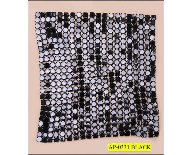 Metal mesh applique Rectangular 2 1/2" x 3" Black