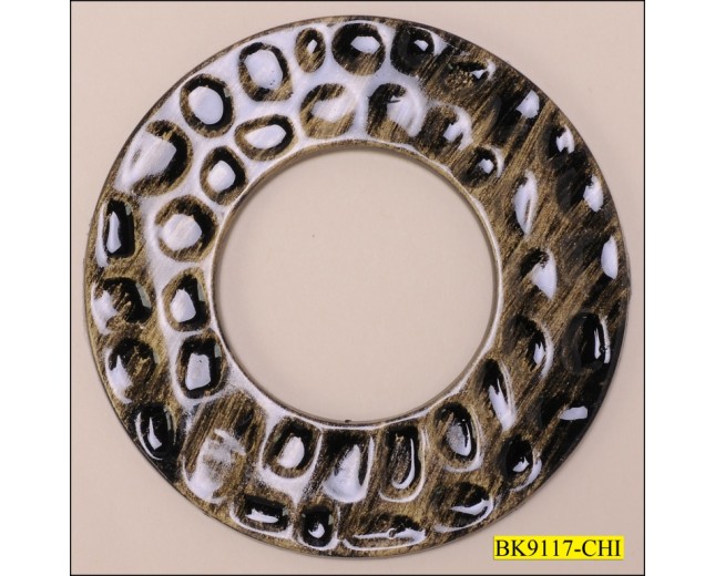 Ring Flat Plastic Etched Inner Diameter 1 3/8" Antique Brass