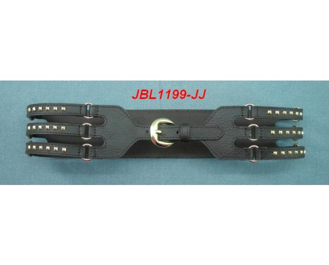 Belt Leatherette w/Studs 47"x3"Moss Grn/Silver