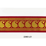 1 1/2" bright red and gold jacquard