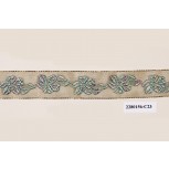 Jacquard embroidered Net Polyester Floral with Gold Lurex 1"