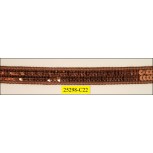 Braid Sequin (5mm) 2 Row and 2 Rows Lurex 15mm Brown