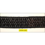 Sequins 5 rows on Net Lace 1 1/2" Black