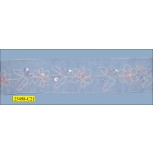 Sequins embroidered Floral White Organza Tape 1 1/2" Clear and Irredesent