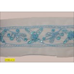 Sequins and Beaded embroidered Floral Mesh Tape 2" 