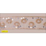 Sequins Embroidered White Mesh with Silver and Matte Gold Sequins 1 3/4" 