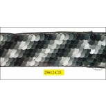 Mesh with plastics coin sequins Grey and Black