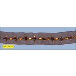 Beaded, Stone and sequins Organza Tape 1" Brown