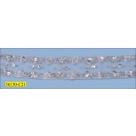 Beaded and Sequins White Organza Tape 1" Silver