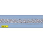 Beaded and Sequins White Organza Tape 7/8" Silver
