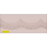 Beaded (Pearl) Guipure Scalloped Lace 1 1/4" Beige