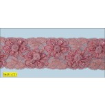 Beaded Stretch Lace Floral Design 2"